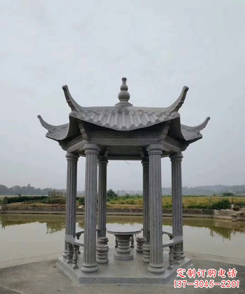 沧州大理石凉亭石雕塑，优雅经典无双