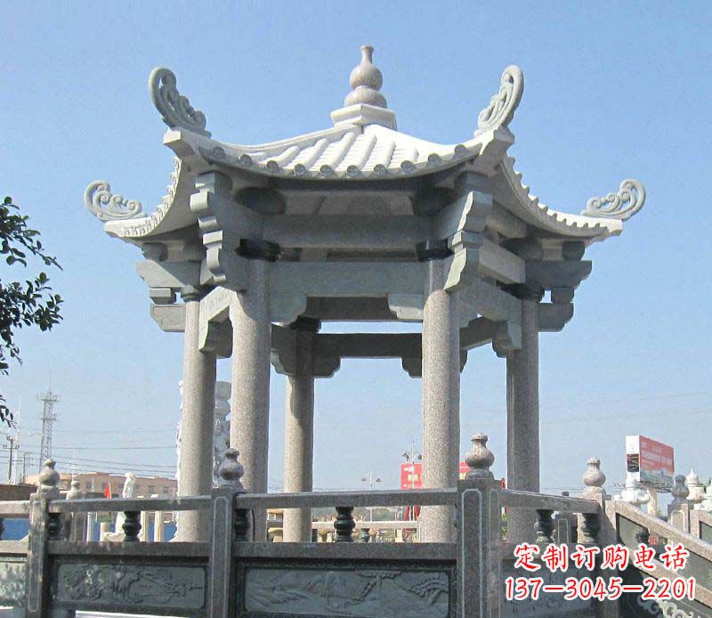 沧州大理石六角凉亭石雕，为您的家园带来浪漫情怀