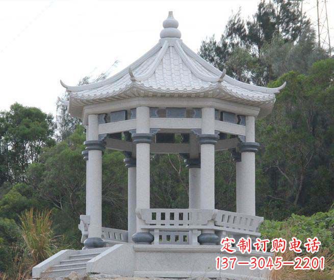 沧州大理石六角石雕凉亭营造舒适环境的完美体现