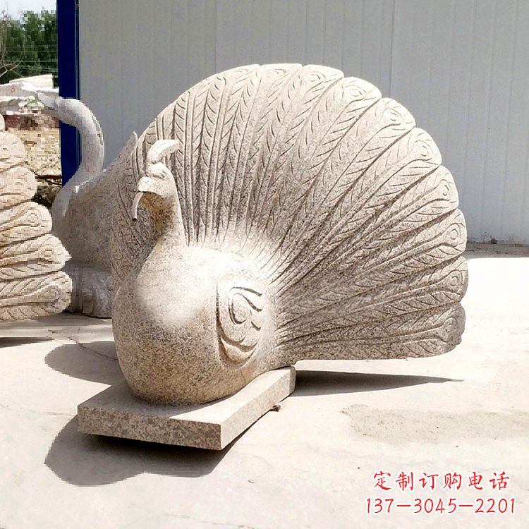 沧州大理石喷水孔雀雕塑