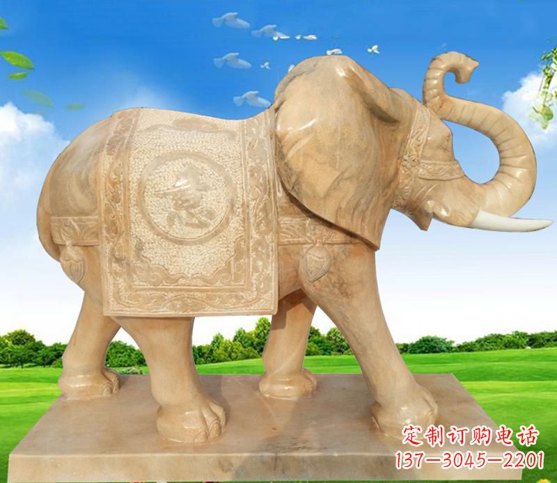 沧州大理石喷水大象雕塑