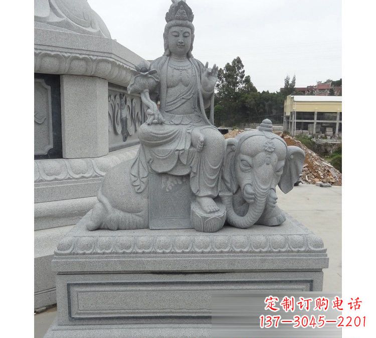沧州精雕细琢的大理石普贤菩萨雕塑