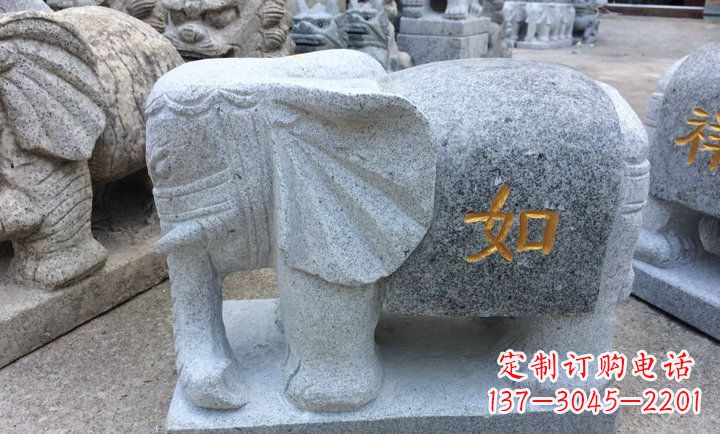 沧州精美大理石石象雕塑
