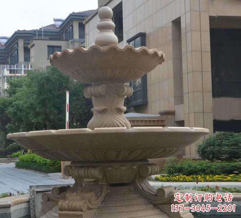 沧州简约双层大理石喷泉雕塑
