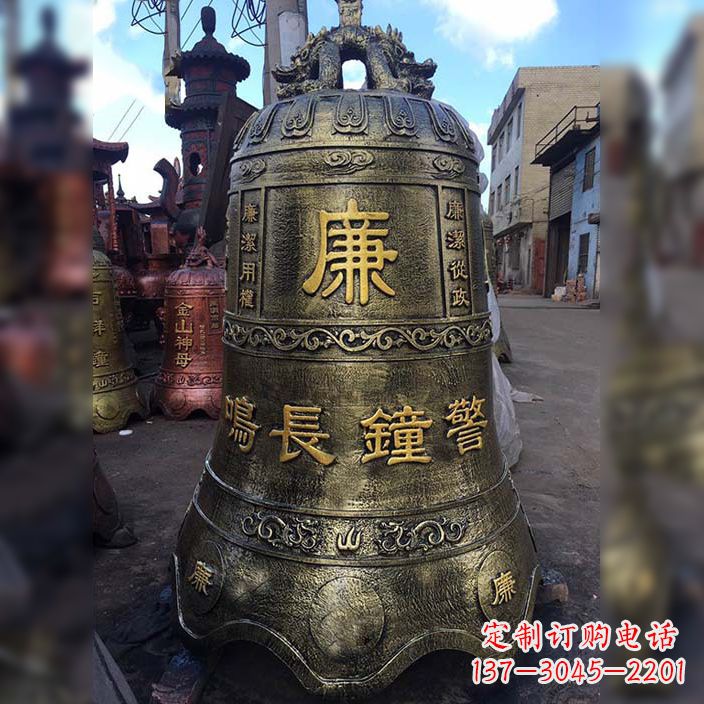 沧州特色大型铜钟雕塑