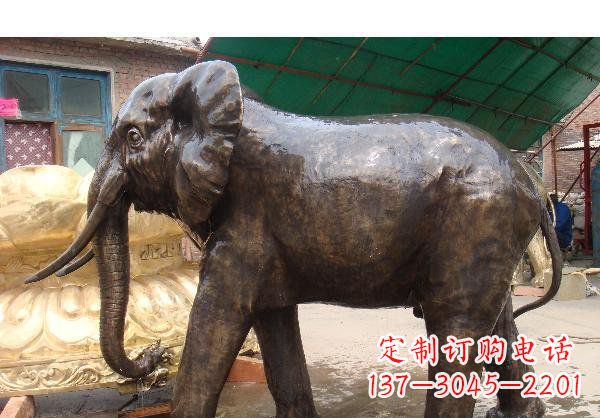 沧州大象公园动物铜雕