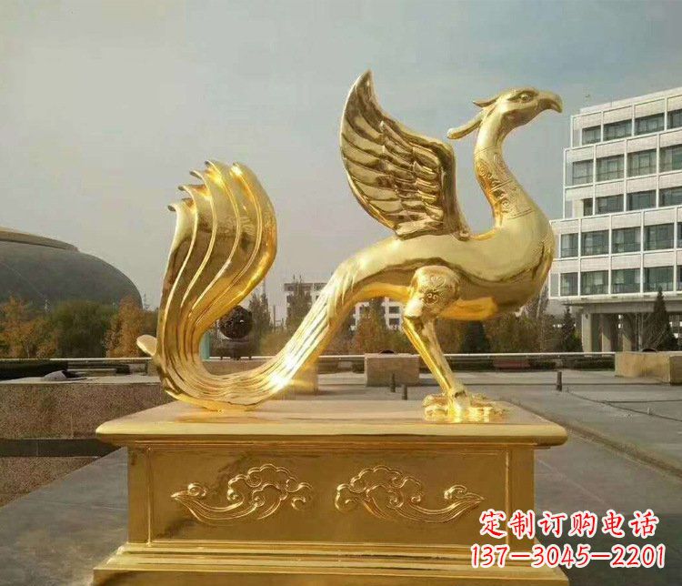 沧州大型凤凰动物铜雕塑