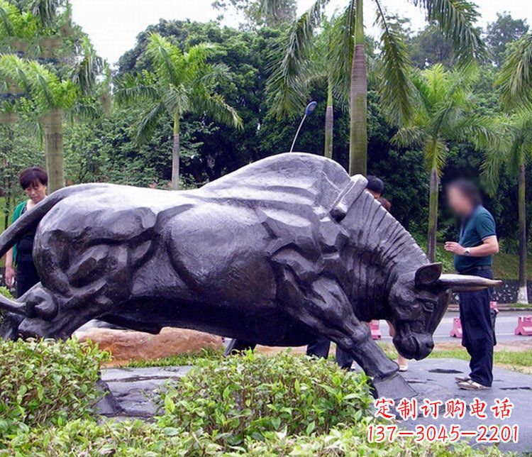 沧州大型公园动物牛铜雕塑