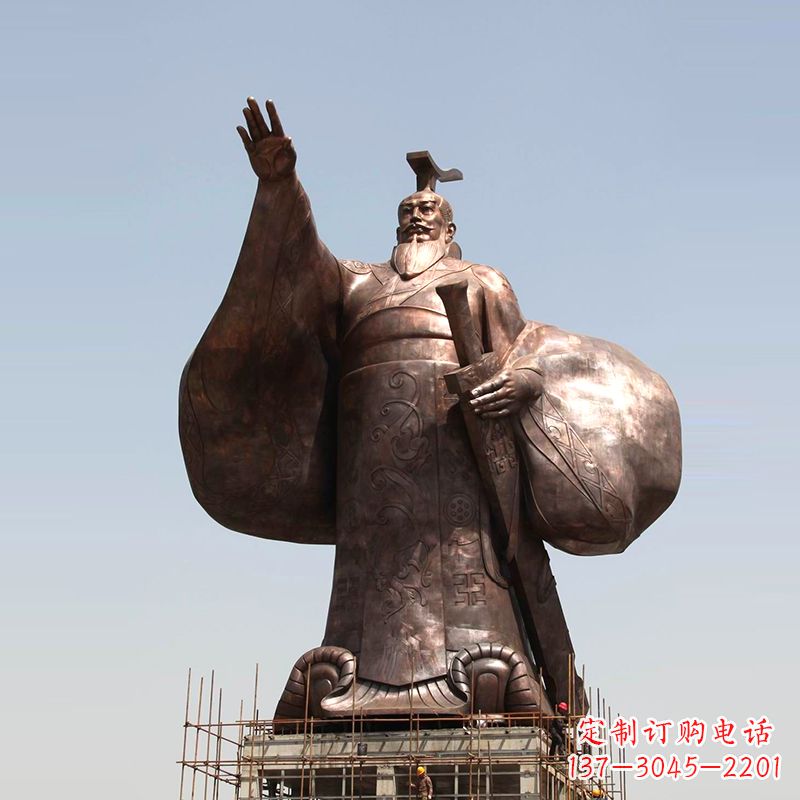 沧州传承历史风采,精美秦始皇铜雕塑
