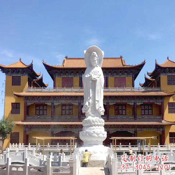 沧州精美汉白玉观音石雕塑