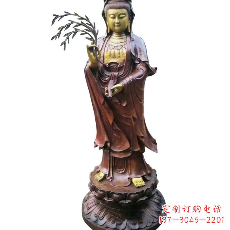沧州高贵优雅的观音铜雕塑
