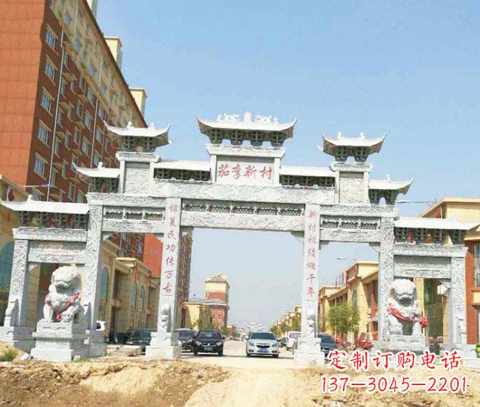 沧州大型五门石雕牌楼