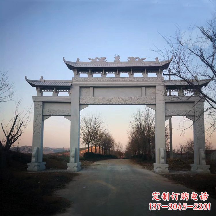 沧州品质卓越的道路三门石牌坊雕塑