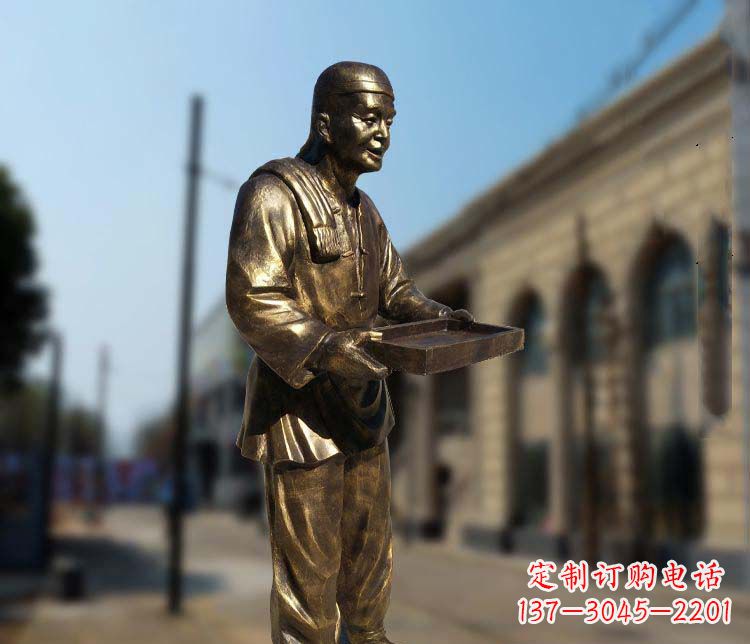 沧州古典神秘的店小二人物铜雕