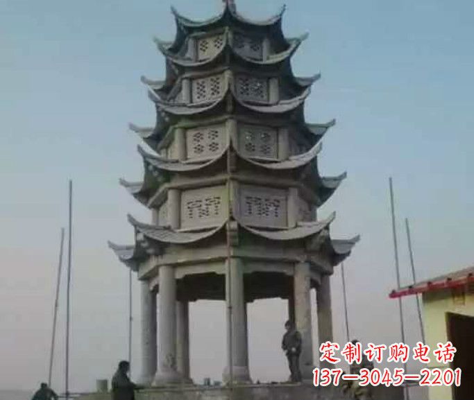 沧州多层八角凉亭石雕