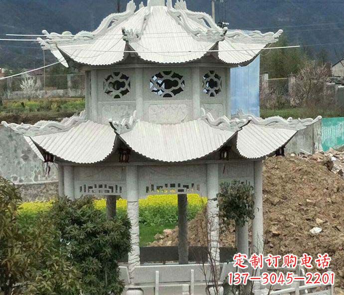 沧州多层仿古凉亭石雕 (2)