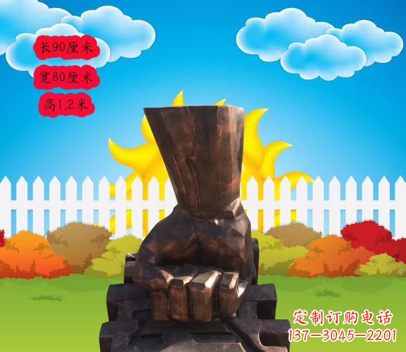 沧州法治拳头铜雕