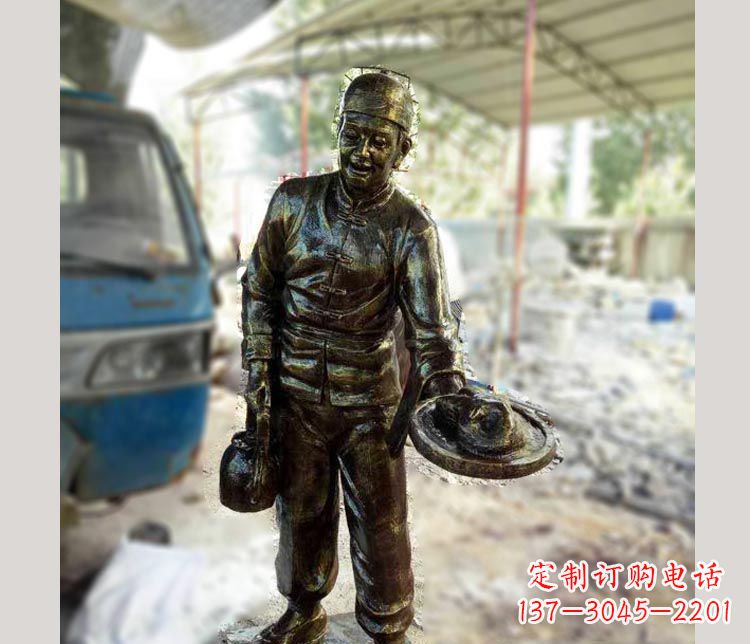 沧州中领雕塑定制铜雕店小二雕塑