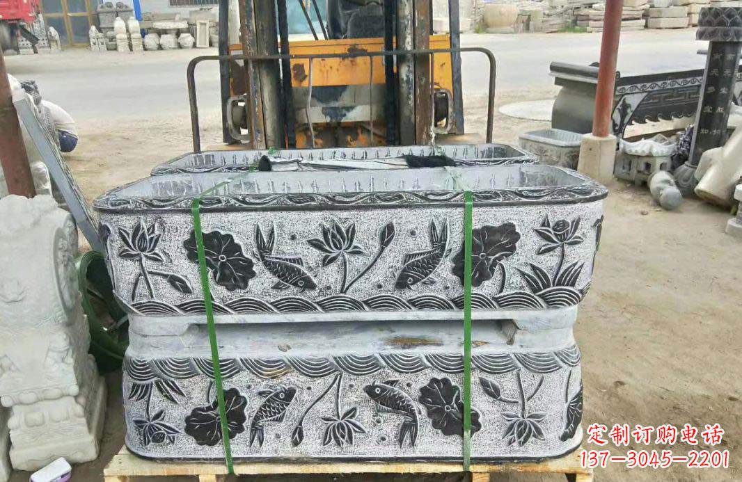 沧州精美古典仿古石水缸雕塑