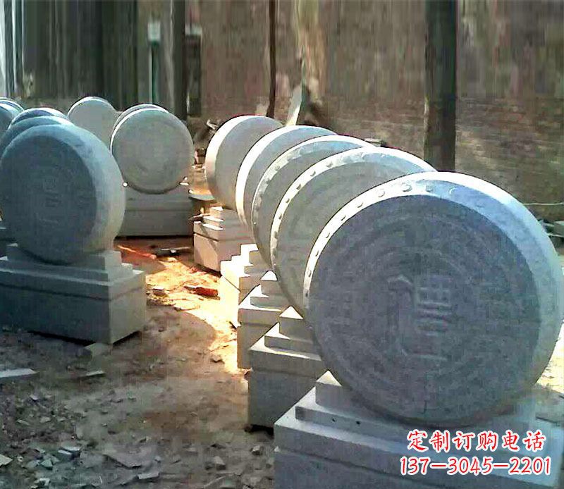 沧州仿古石门墩招财抱鼓石石雕 (2)