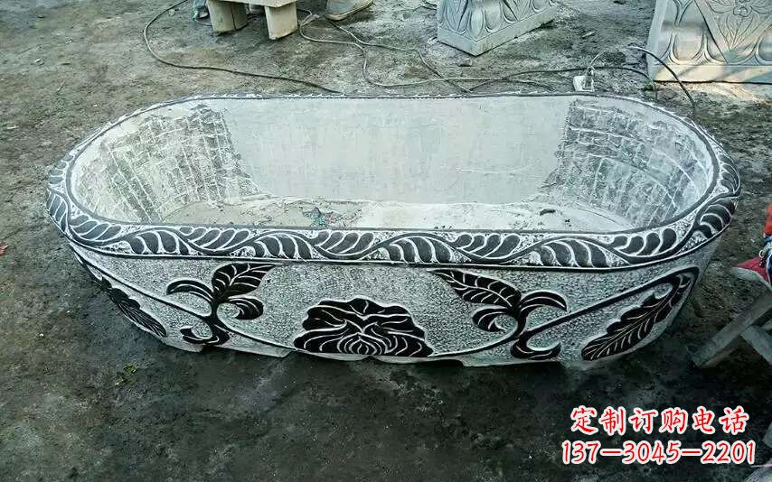 沧州风格独特的仿古石头水缸雕塑