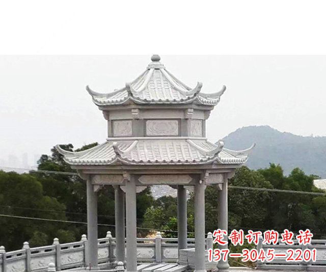 沧州仿古双层石雕凉亭