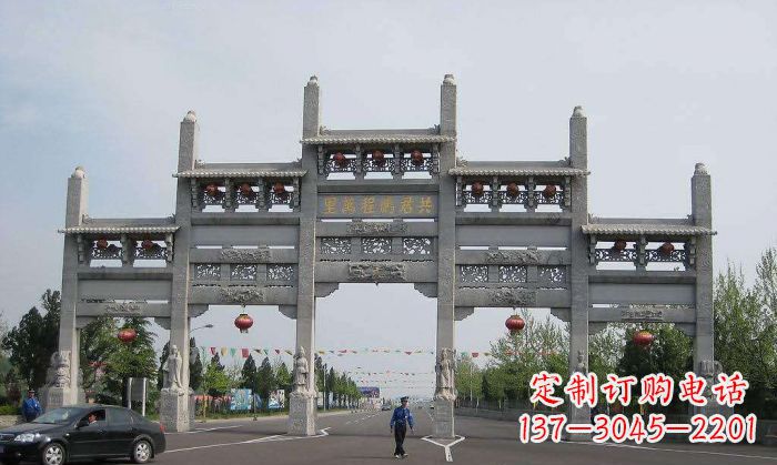 沧州精美仿古石雕牌坊雕塑