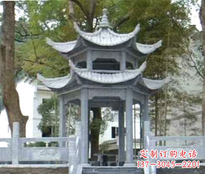 沧州仿古园林双层石雕凉亭