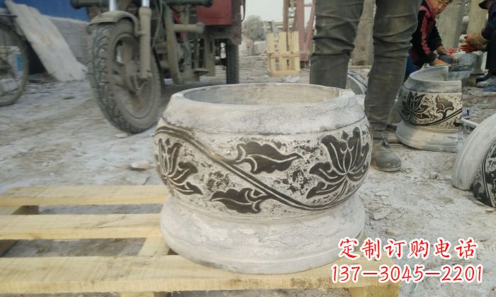 沧州仿古圆形水缸石雕 (4)