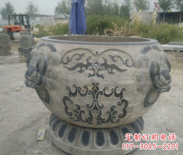 沧州仿古圆形水缸石雕 (3)