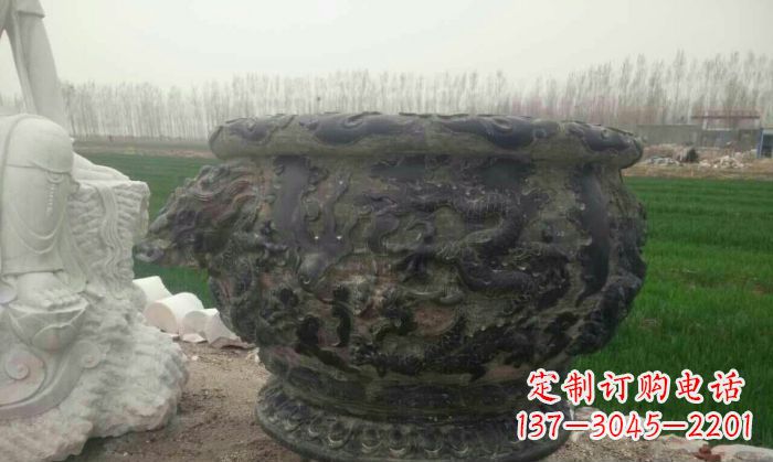 沧州仿古圆形水缸石雕 (2)