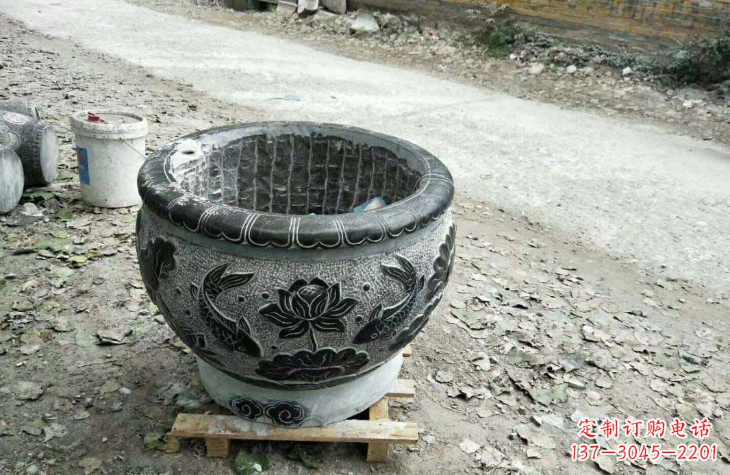 沧州仿古圆形水缸石雕