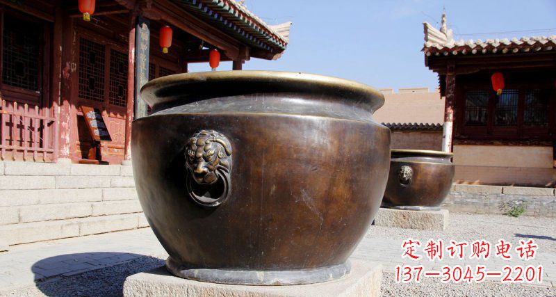 沧州仿古圆形水缸铜雕