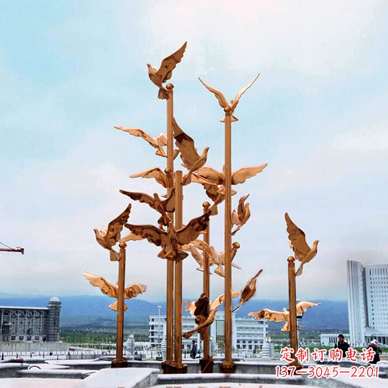 沧州中领雕塑传承祥和和平的和平鸽雕塑