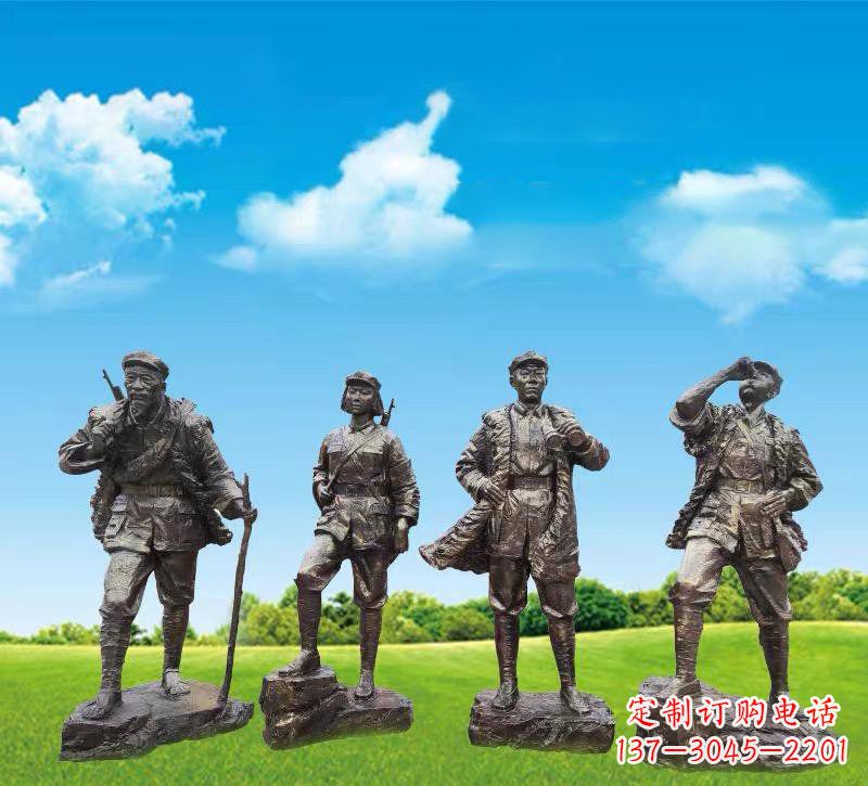 沧州青铜雕刻-八路军战士雕塑