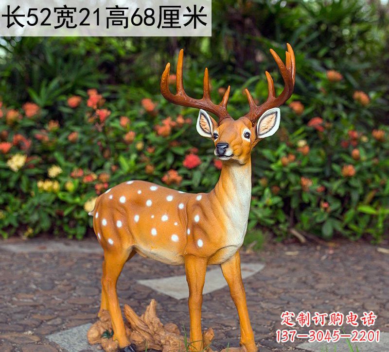 沧州精美制作玻璃钢仿真梅花鹿雕塑
