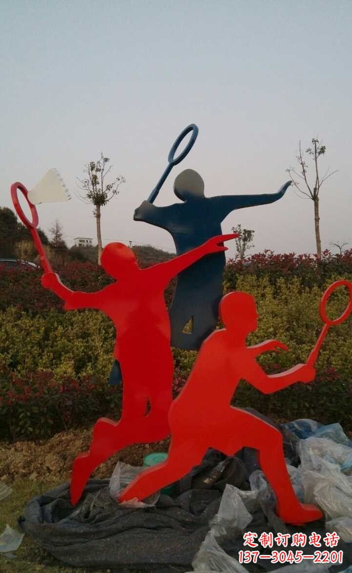 沧州青春活力 羽毛球抽象雕塑