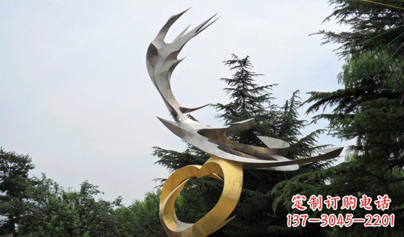 沧州精美雕刻石膏抽象凤凰雕塑