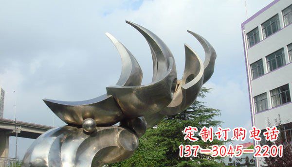 沧州公园不锈钢抽象海浪海鸥雕塑
