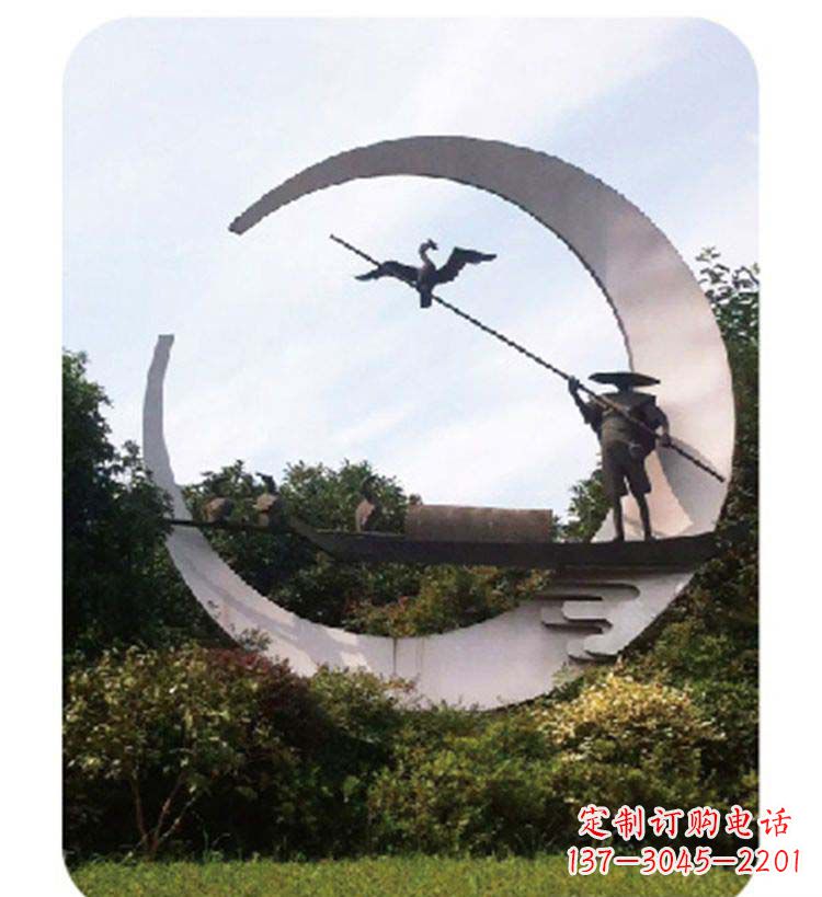 沧州精致美观的不锈钢鸬鹚雕塑