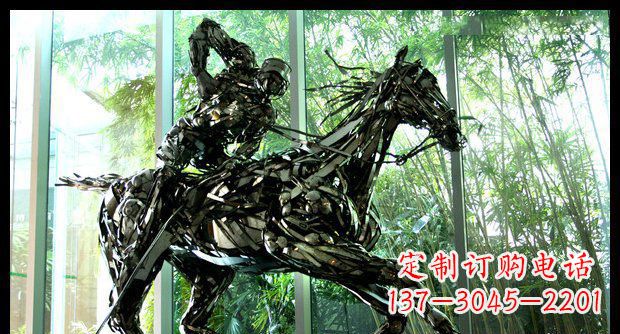 沧州高品质不锈钢骑马雕塑