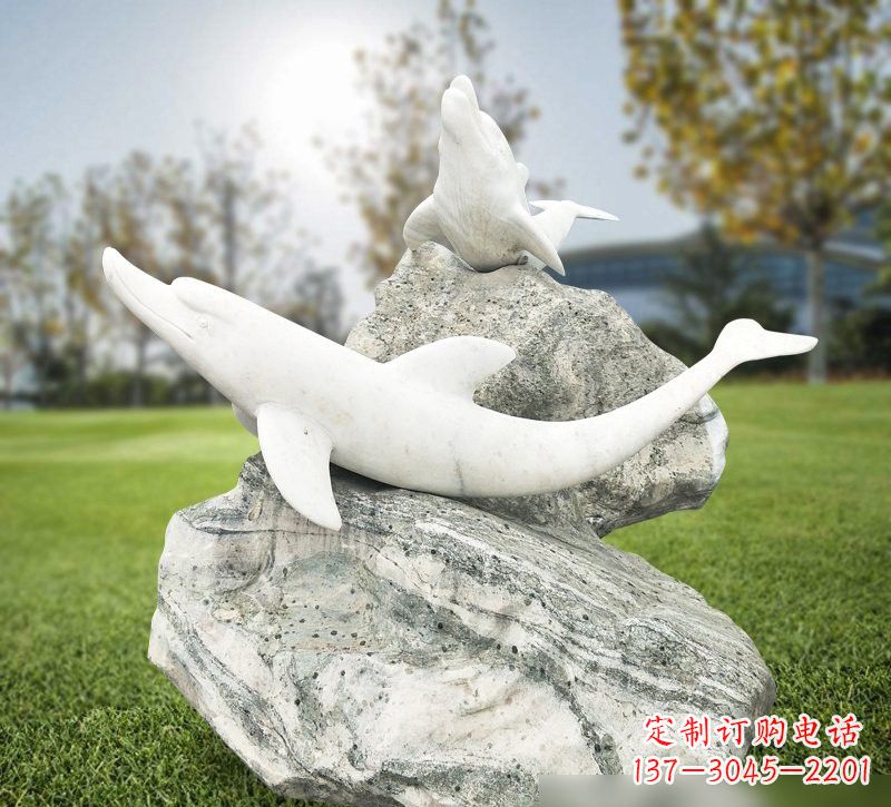 沧州中领雕塑设计之海豚石雕