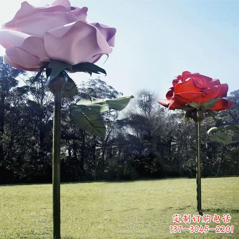 沧州精美不锈钢雕刻玫瑰花雕塑