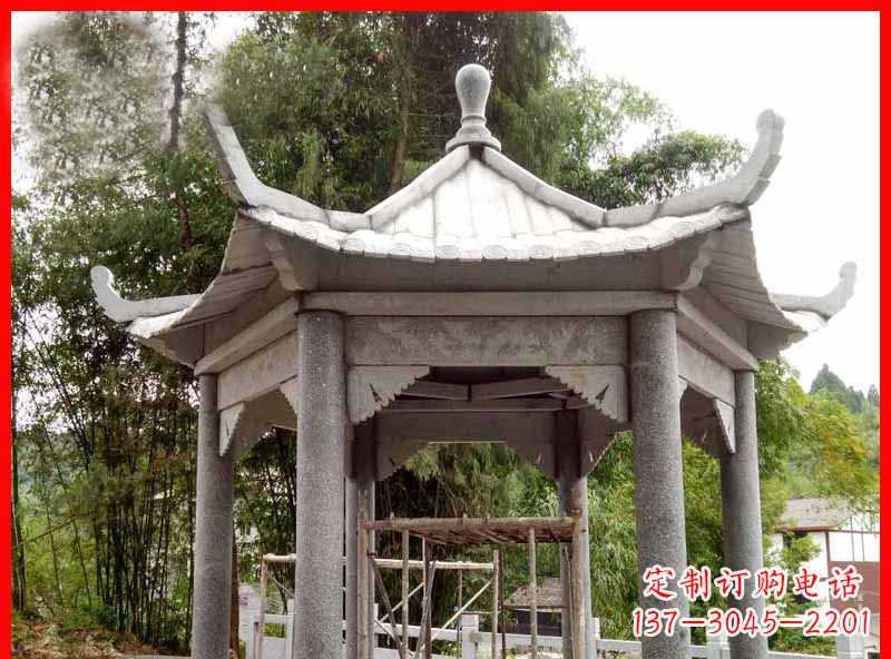 沧州复古公园石凉亭雕塑
