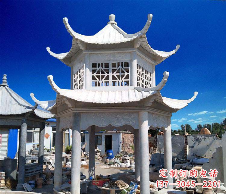 沧州大理石双层凉亭雕塑
