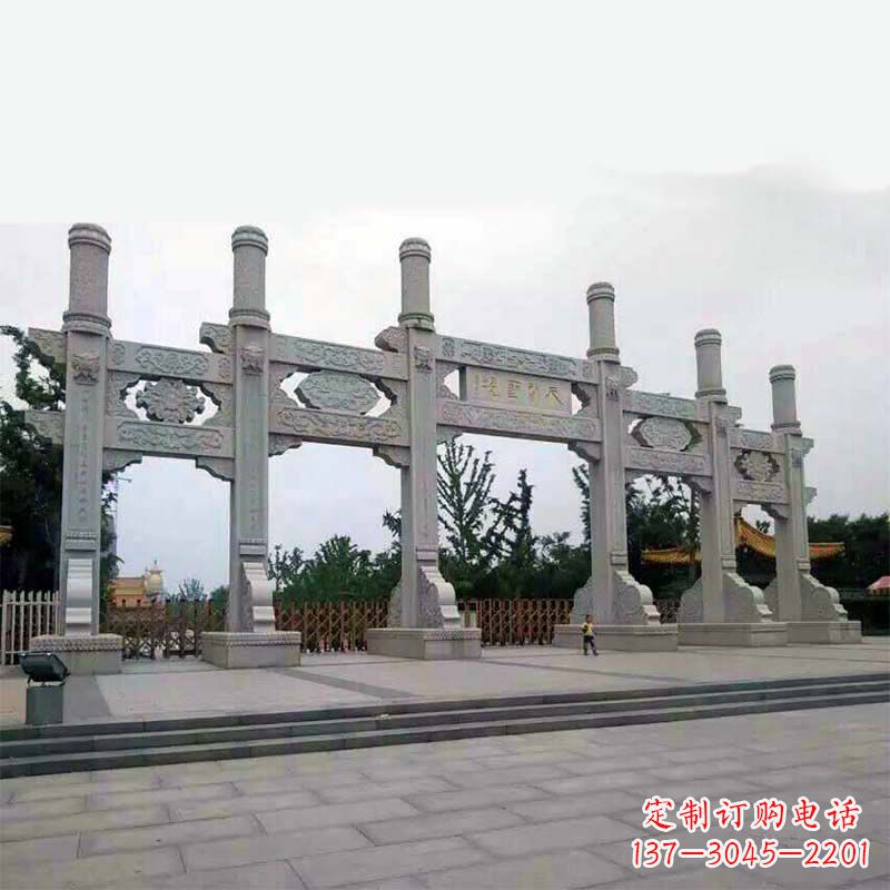 沧州精美牌坊雕塑,让公园大门更加精致