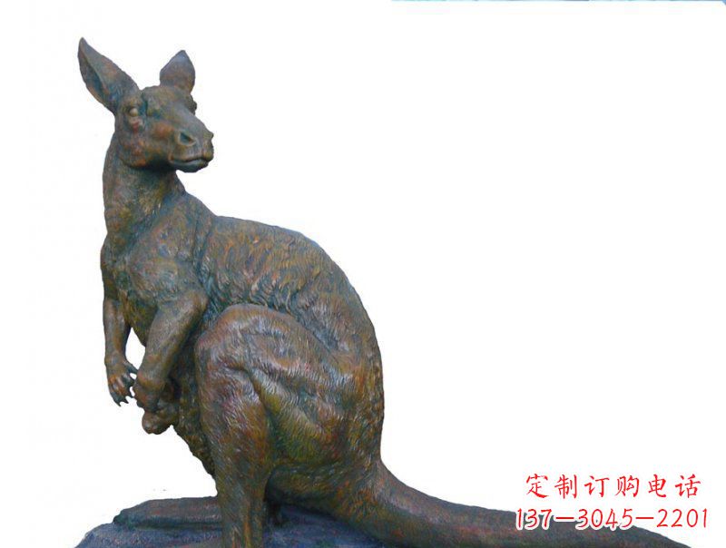 沧州公园袋鼠动物铜雕 (4)