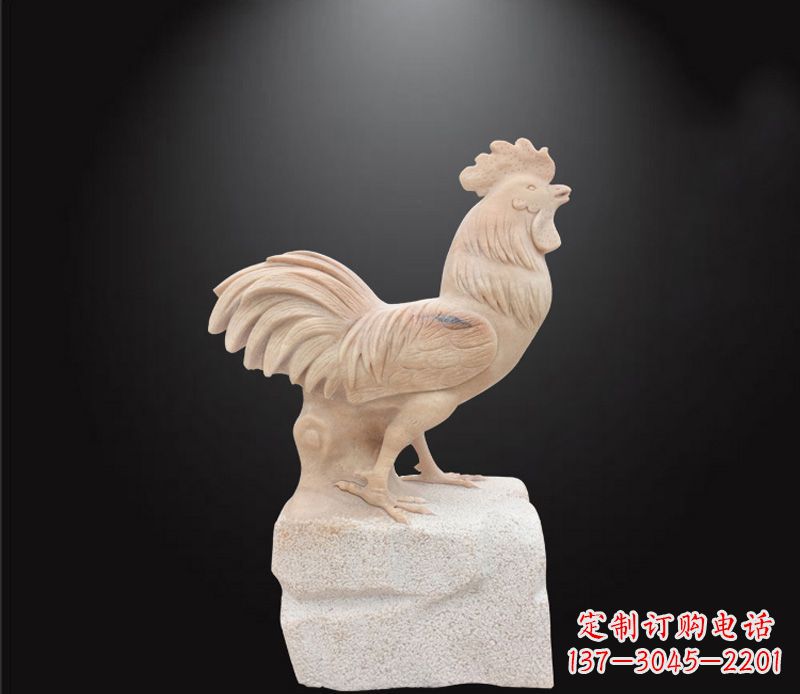 沧州公园动物公鸡石雕