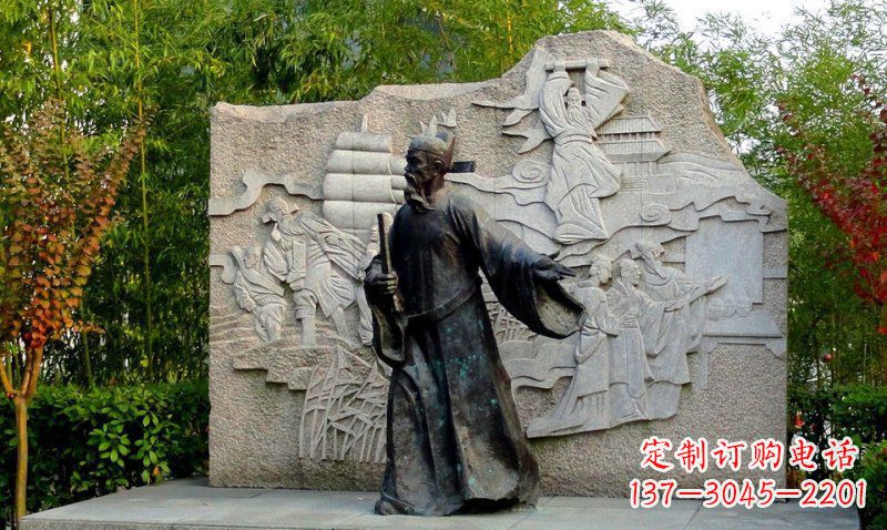 沧州海瑞古代名人铜雕领雕塑定制