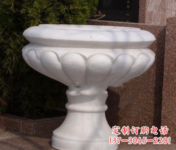 沧州公园汉白玉花盆石雕